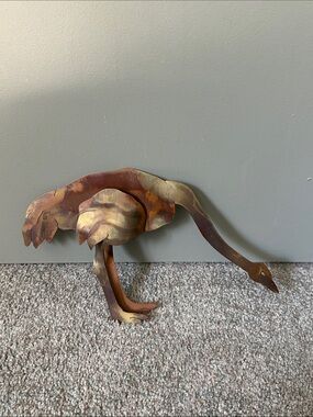 handcrafted copper-toned metal ostrich